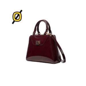 Leather Dark Red fashionable Handbag for Women